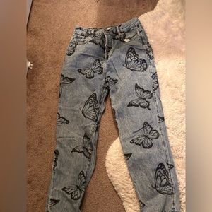 Denim with butterflies Pacsun high rise jean